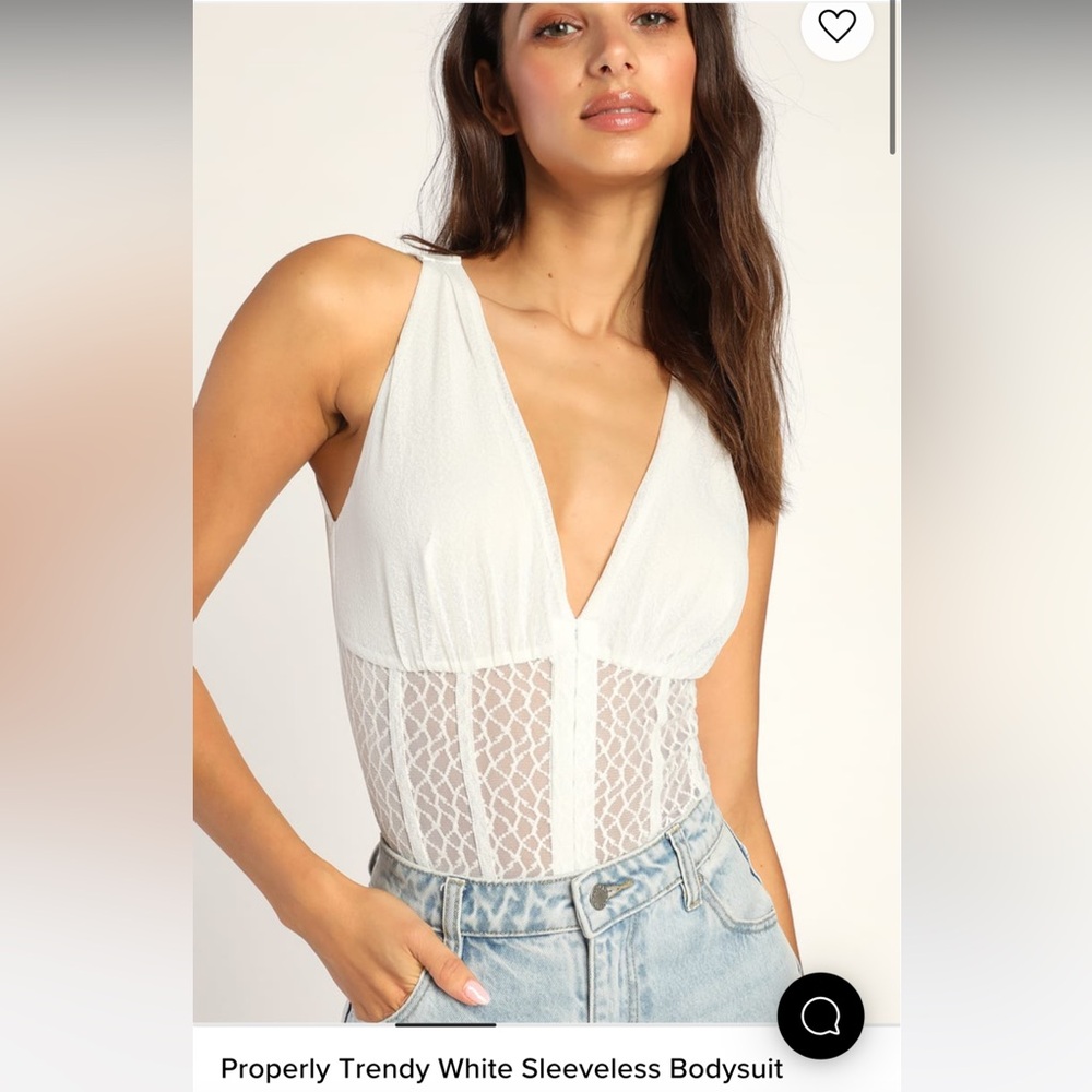 Properly Trendy White Sleeveless Bodysuit